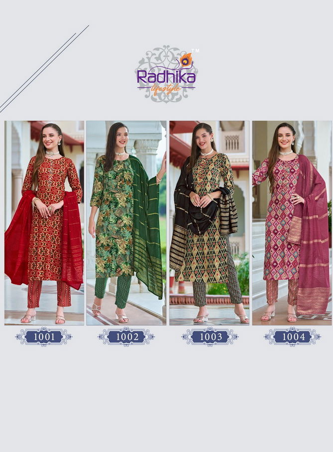 Fashion Eva Vol 1 By Radhika Handwork Rayon Kurti Bottom With Dupatta Wholesalers In Delhi
